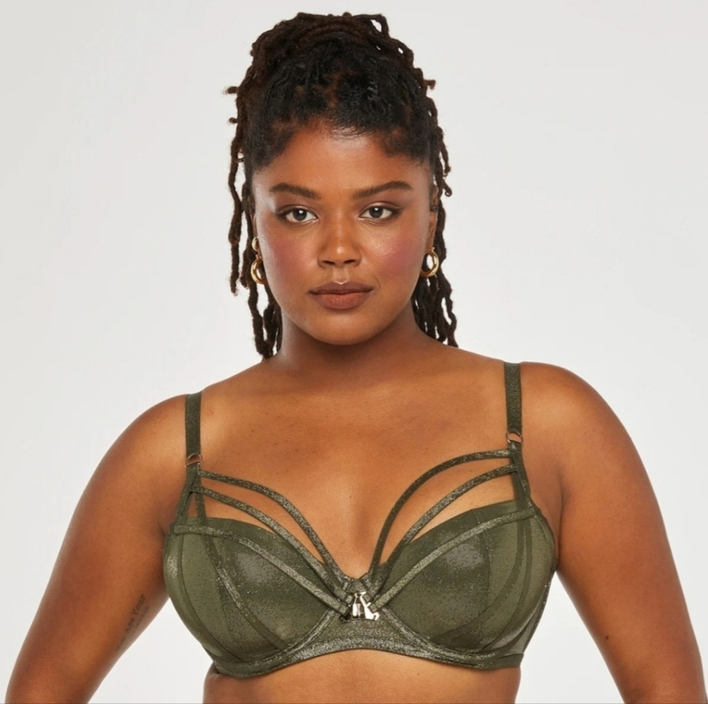 Savage x fenty Going Platinum Mesh Caged Demi Bra size 38DDD